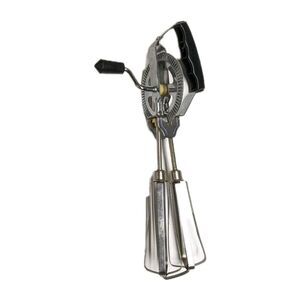 Vintage Black & Silver Stainless Steel Mid Century Hand Mixer Rare